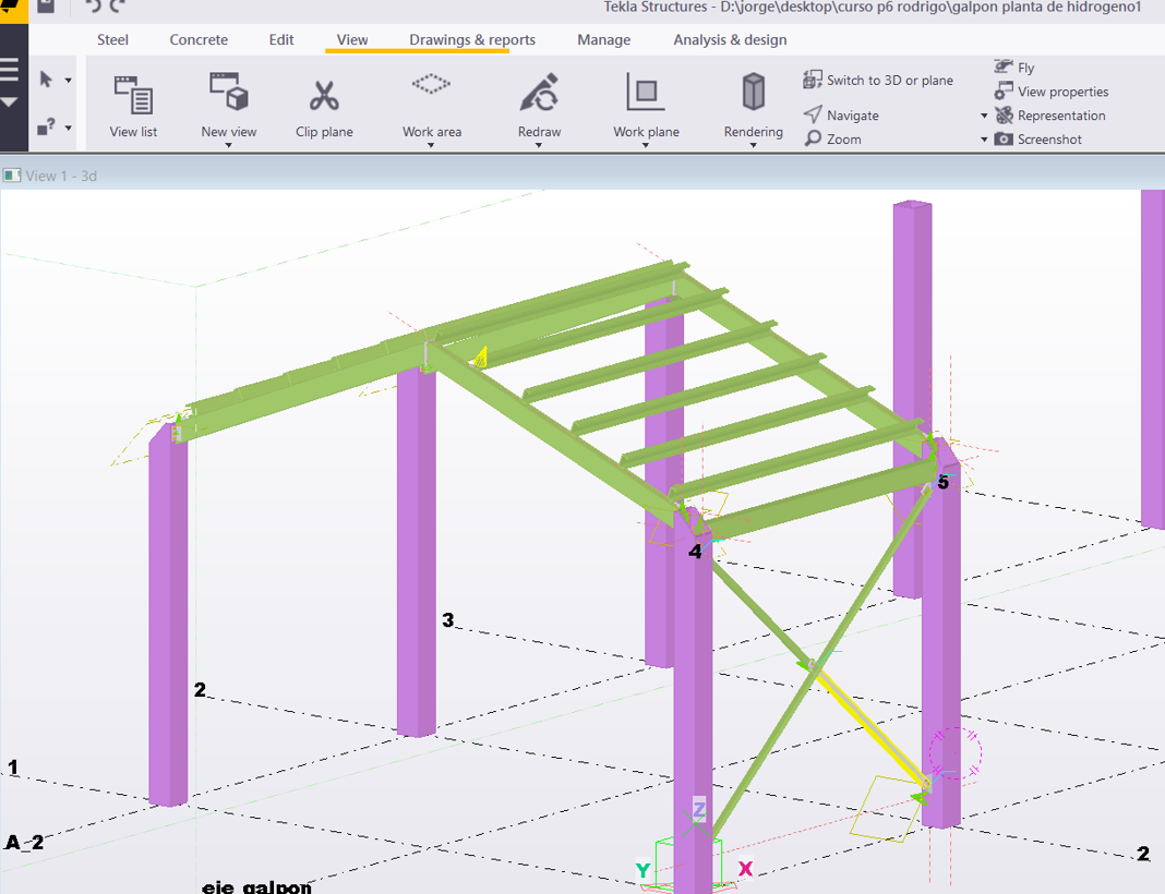 Diseño de Galpon Cerchas | Tekla Structures (Online)